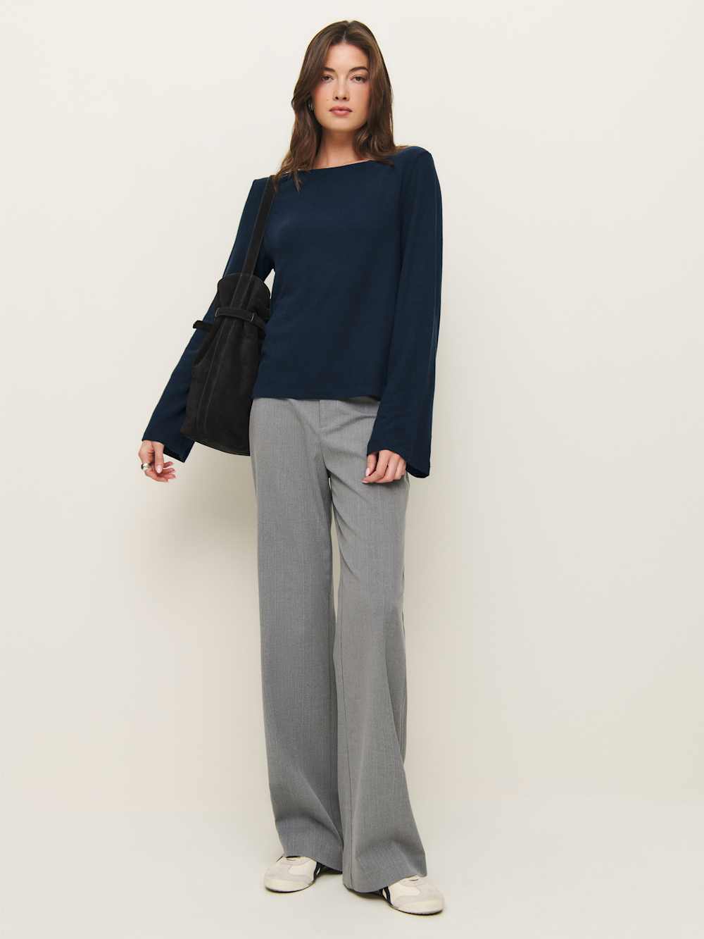 NWT Reformation Eternity Knit Top Midnight Blue SZ M - New In Bag